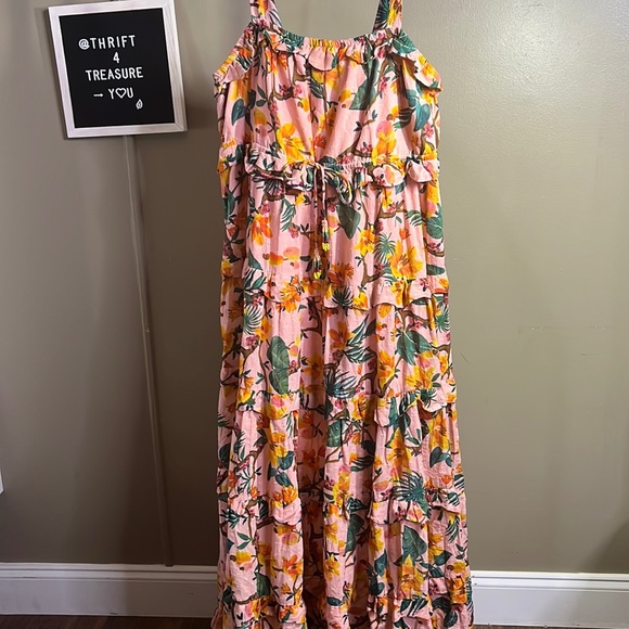 FARM Rio Dresses & Skirts - Farm Rio Anthro NWT Pink Combo Floral Ruffles Dress Size XLarge